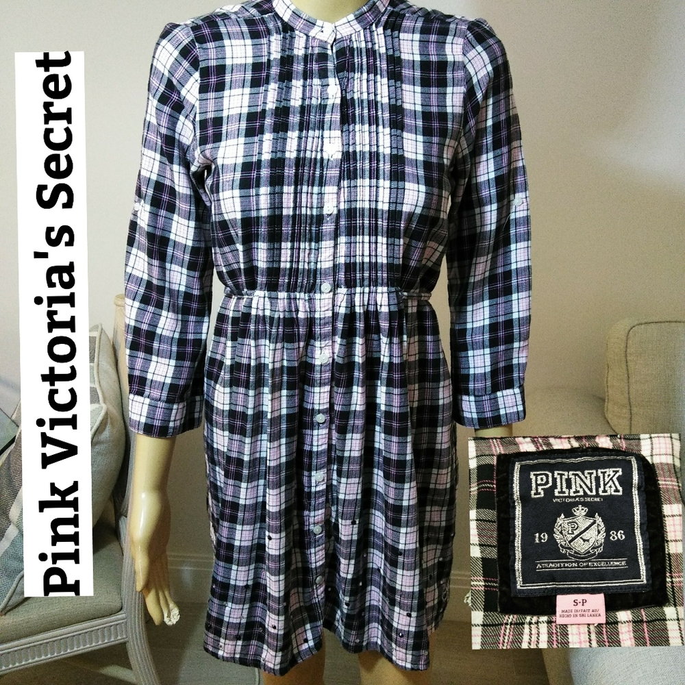 Pink, VS Plaid Flannel w/ Crystals‎ Dress P…